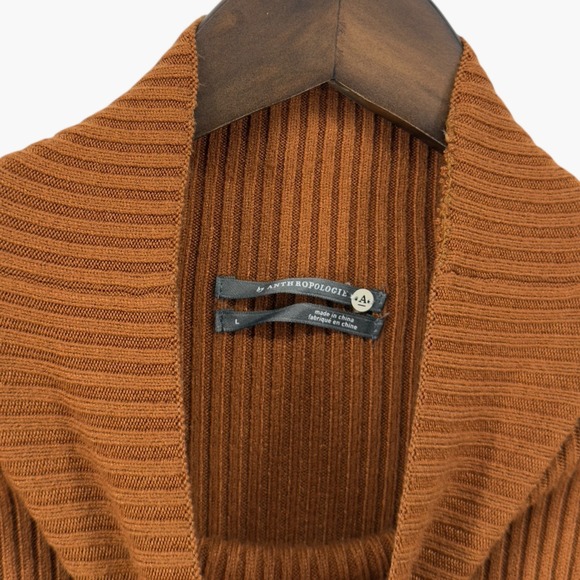 Anthropologie Burnt Orange Layered Mock Neck Sweater Maxi Dress - Picture 5 of 11